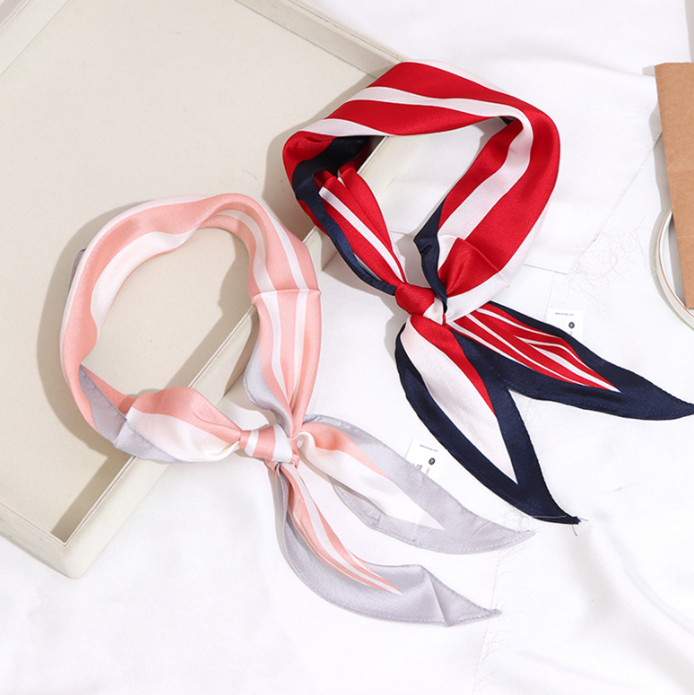 Шарф с принтом &quot;Striped &quot;, атласный