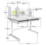 Растущая парта Kinderzen Gaudi Plus (1200×650 мм)