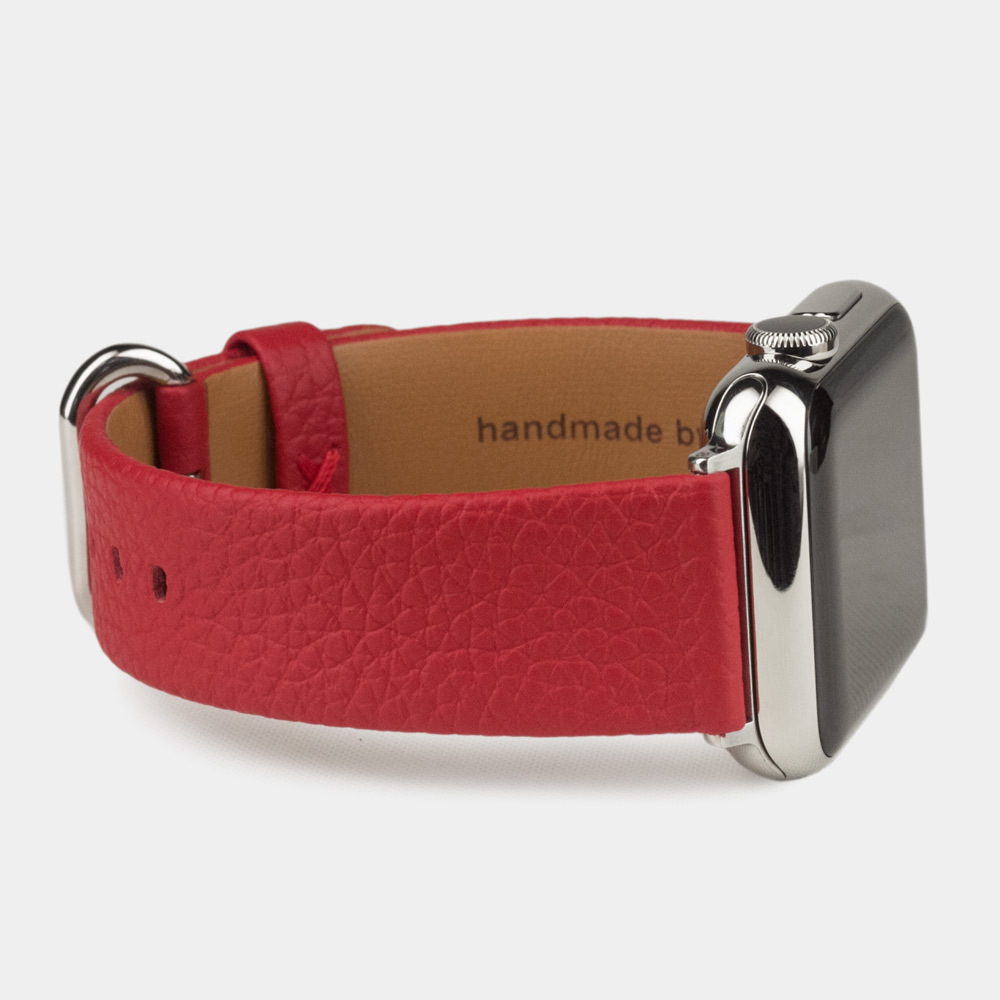 Ремешок для Apple Watch 44/45/46 mm из кожи теленка, красного цвета