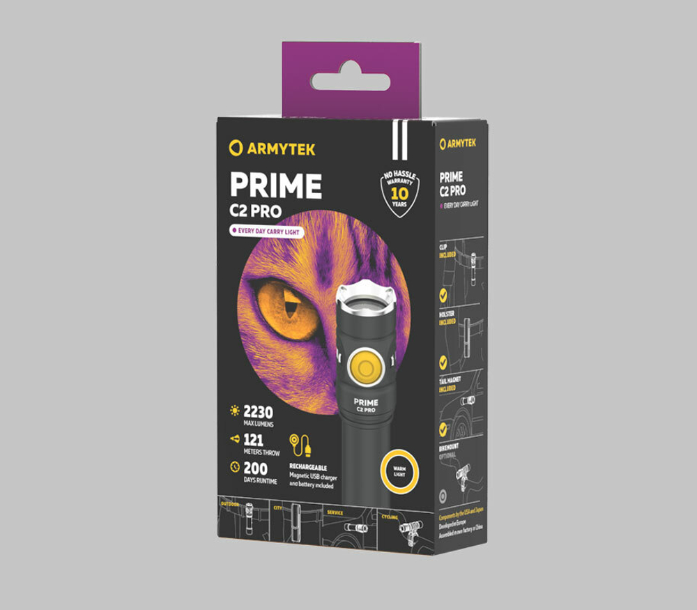 Мультифонарь Armytek F08101W Prime C2 Pro Magnet USB (теплый свет)