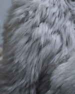 Вязаный плед из натурального меха песца 200*150 см ("соль с перцем")