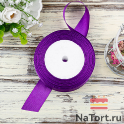 Лента атласная 25 мм (23 метра, цвет №35 Темно-фиолетовый)