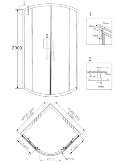 Душевой уголок 100x100 GROSSMAN Pragma PR-100G