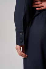 Рубашка-жакет укороченная синяя