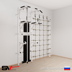Шведская стенка Sv Sport усиленная 6900 (Турник стандарт/Брусья/Стойка/Скамья/Канат/Канатный лаз)