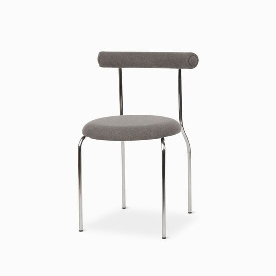 Обеденный стул Lara серая ткань, металлический каркас