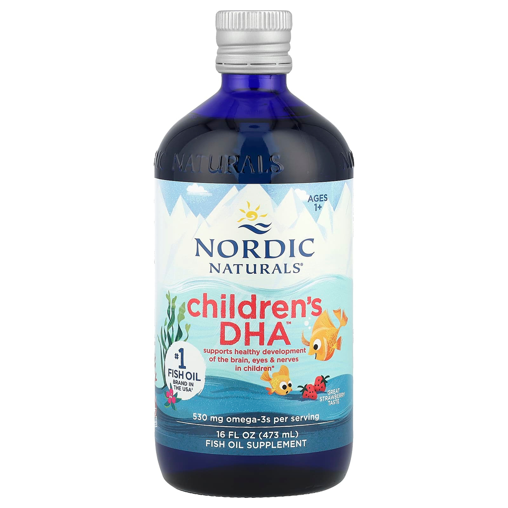 Nordic Naturals, Children's DHA™, ДГК для детей от 1 года, с клубничным вкусом, 530 мг, 473 мл (16 жидк. унций)