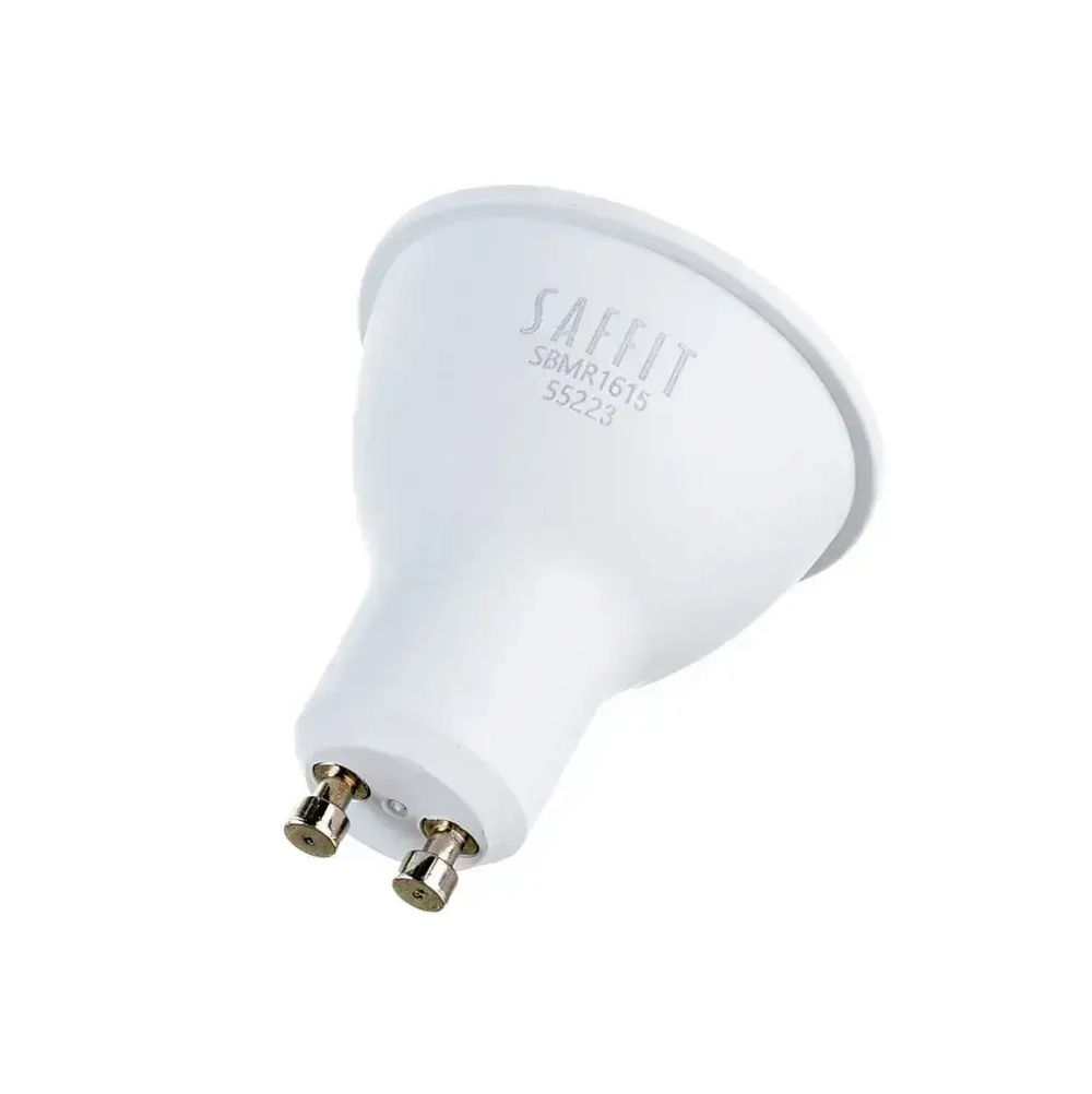 Лампа светодиодная MR16 GU10, 15Вт 6400K холодный свет, SAFFIT SBMR1615 55223, 5 шт