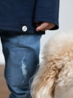 Синий лонгслив оверсайз для мальчика