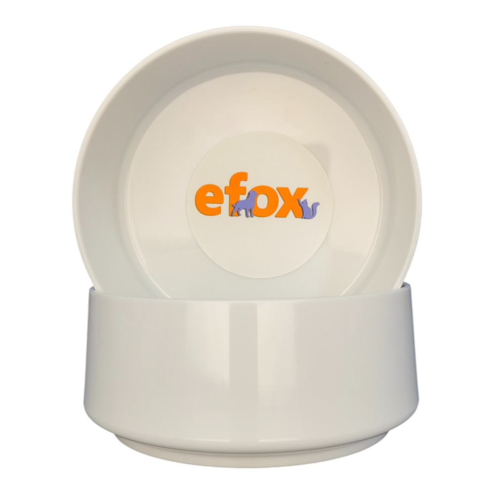 Миска "efox" для питомцев из пластика БЕЛАЯ, форма чаша