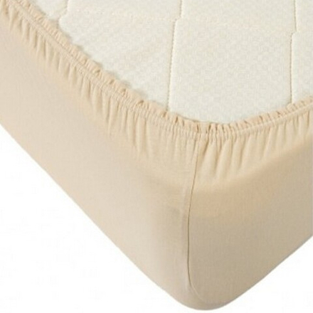 Простыня трикотажная на резинке "О. БЕЖЕВЫЙ", борт 20 см, 100% хлопок, Россия.