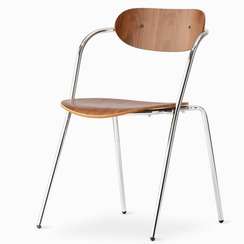 Обеденный стул Birk, орех, ножки хром