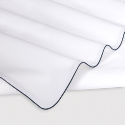 Постельное белье 2 спальное евро Сlaire&Caroll Lune белое с зеленым кантом