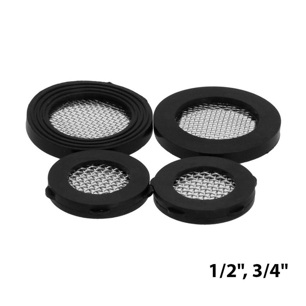 Набор прокладок для смесителя с сеточкой 1/2" (2шт) и 3/4" (2шт) TeRma 10154