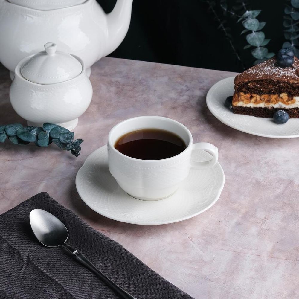 Чайная пара 200 мл белая d 8,6 см h6,1 см Aristocrat Stackable Noble [6]