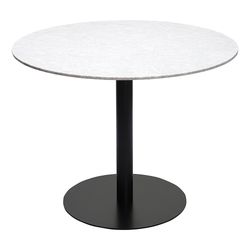 Стол обеденный Trond, Ø100 см, белый мрамор/черный
