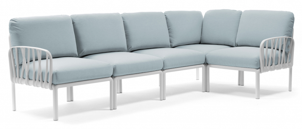 Диван пластиковый с подушками Nardi Komodo 5, белый, лед