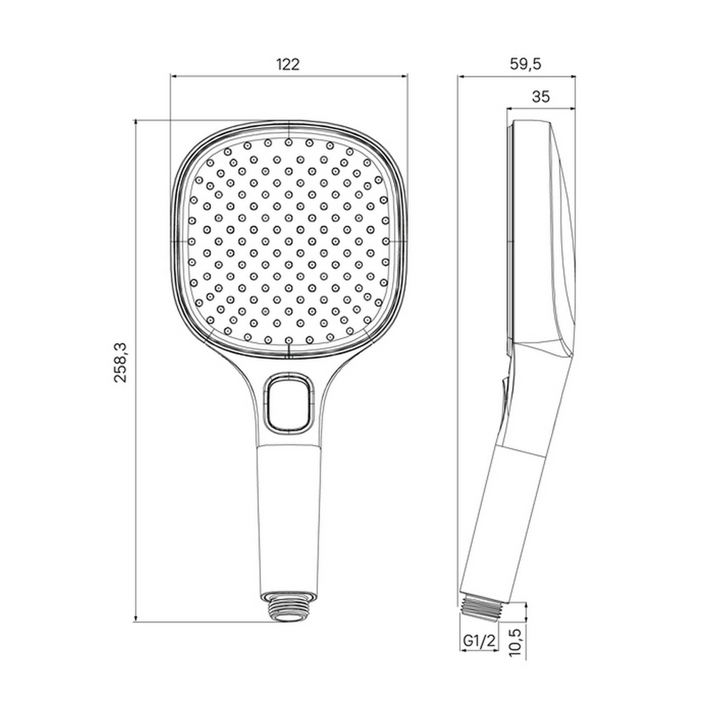 Лейка для душа Milardo ILS3FC0M18 "Ideal Spa" квадрат 120*120, 3 режима, ХРОМ, коробка