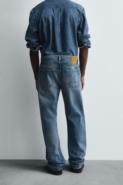 ZARA ДЖИНСЫ RELAXED FIT LIMITED EDITION, ВЫЦВЕТШИЙ СИНИЙ