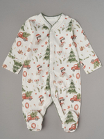 Комбинезон на кнопках "Пингвины и елочки "