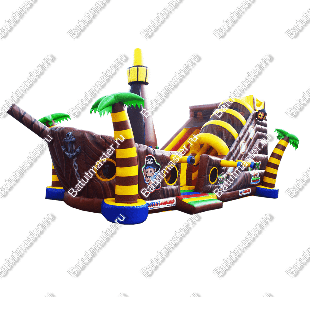 Надувной корабль "Пираты Карибского моря", 11*5,5*6 м