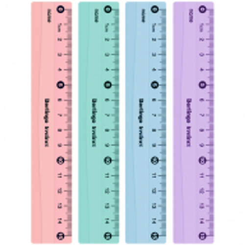 Линейка 15см Berlingo "Instinct", пластиковая, ассорти, европодвес PR_40015 И