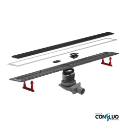 Душевой лоток Pestan Confluo Premium Black Glass Line 450