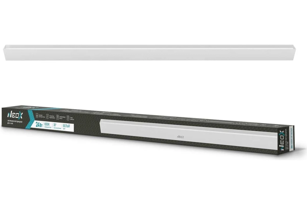 Светодиодный светильник Neox дбо-k-line 24вт 230в 60гр 6500к 2280лм 95лм/вт белый ip40