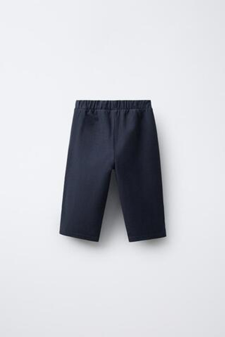 ZARA БРЮКИ ИЗ САРЖИ С ПУГОВИЦЕЙ, МОРСКОЙ СИНИЙ