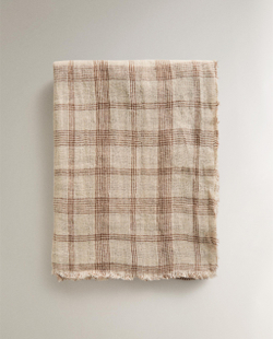 Zara Home плед из льна, зелёный, 140x190 см