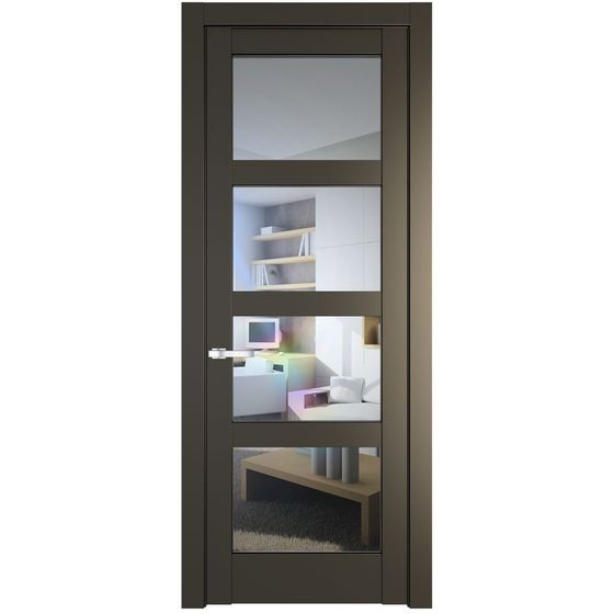 Межкомнатная дверь эмаль Profil Doors 4.4.2PD перламутр бронза стекло прозрачное