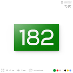 Номер на дверь 182, табличка на дверь для офиса, квартиры, кабинета, аудитории, склада, зеленая 120х70 мм, Айдентика Технолоджи
