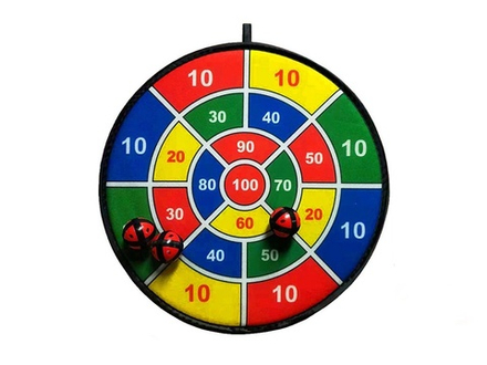 Дартс с мячиком на липучке, диаметр 8 дюймов. В комплекте 2 мячика. :(O-8"):