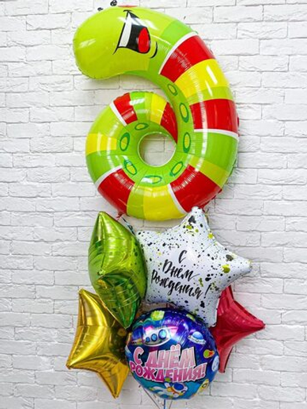 Композиция из воздушных шаров "Фонтан ассорти"