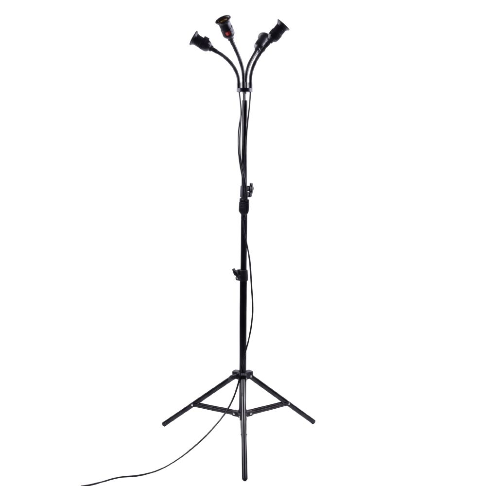 UML-P200 E27x4 BLACK PLANT Светильник напольный для 4-х фитоламп. На штативе. Цоколь E27. Черный. ТМ ФитоЛето