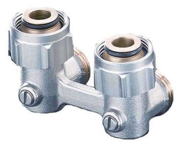 Узел нижнего подключения Oventrop Multiflex F ZB 1015884 1/2"х3/4" угловой для радиатора