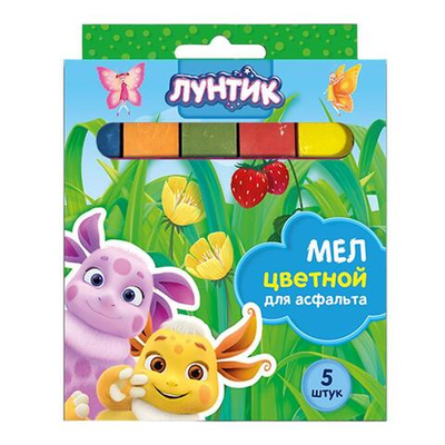 Мел цветной 5шт для асфальта "Лунтик JUMBO" (Центрум)