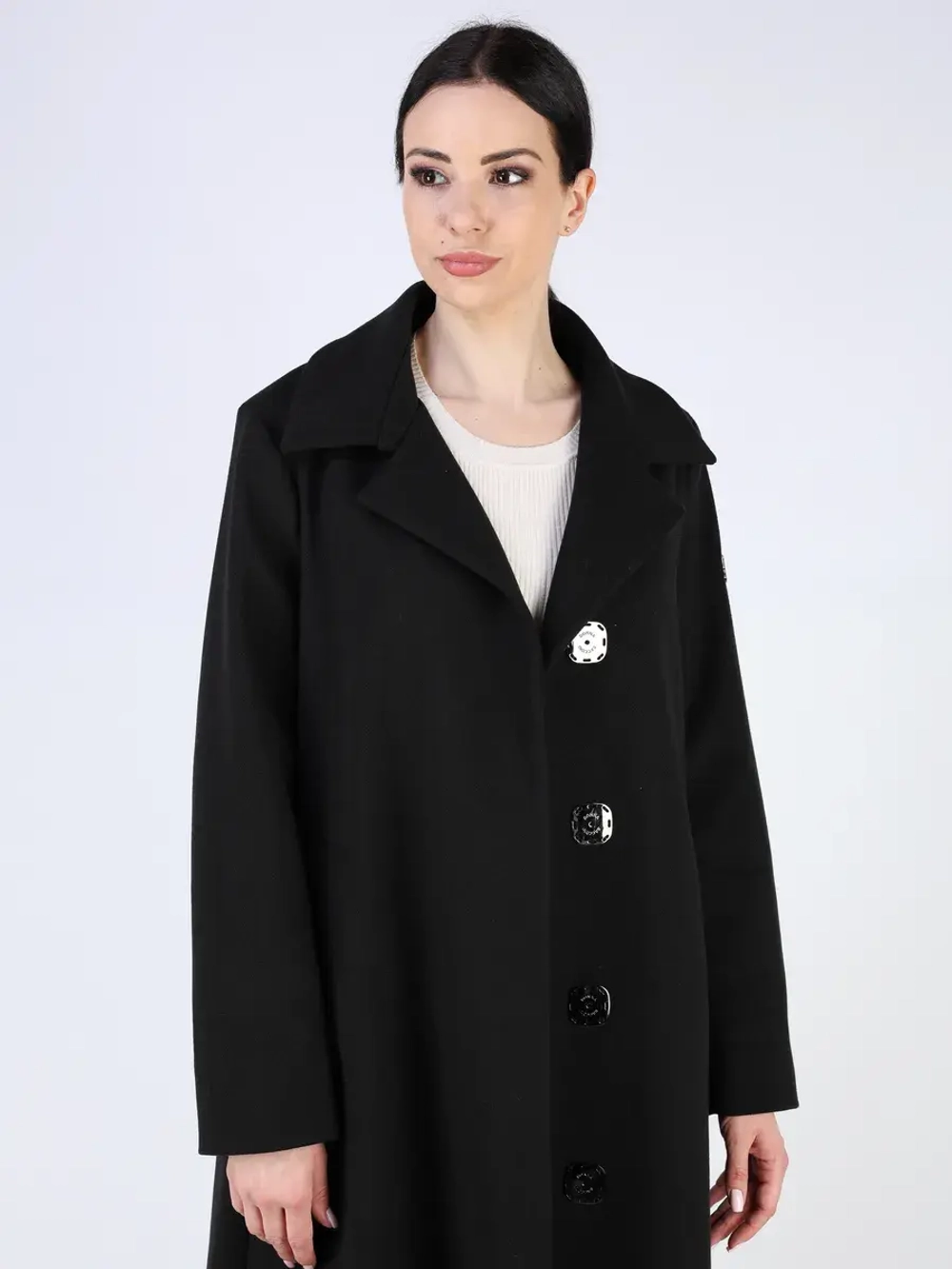 Пальто демисезонное длинное с поясом