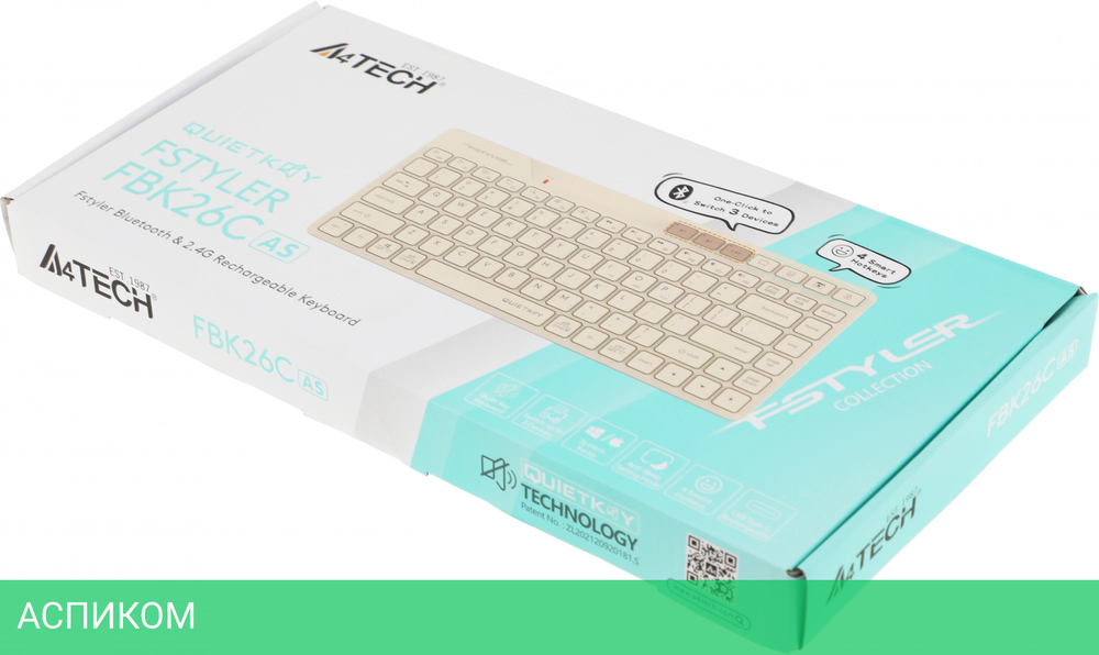 Клавиатура A4Tech Fstyler бежевый (FBK26C AS)
