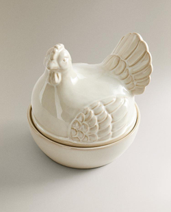 ZARA HOME КЕРАМИЧЕСКАЯ БАНКА ДЛЯ ХРАНЕНИЯ, КРЕМОВЫЙ