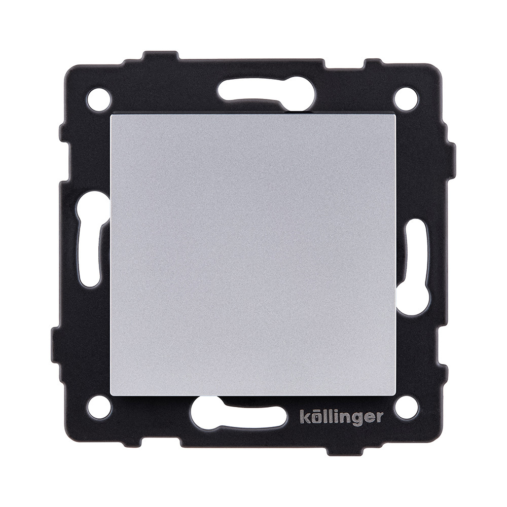 Выключатель 1-клавишный проходной 10А/250В, серый Kollinger REA-S-003GY для Aspekt, Eleganz, Reflex