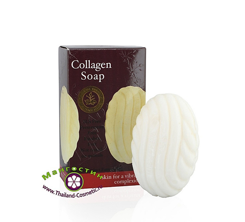 Коллагеновое мыло для лица на основе водоросли Хондрус курчявый и экстракта ростков пшеницы Collagen Soap Madame Heng