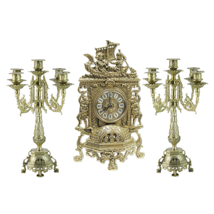 Alberti Livio Часы каминные с канделябрами на 5 свечей