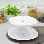 Фруктовница 2-х ярусная "Square soft" 24/28см, без деколи, стеклокерамика (99270)