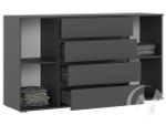 Комод 2 двери 4 ящика (1600) МС Марвэл (графит/браш графит)