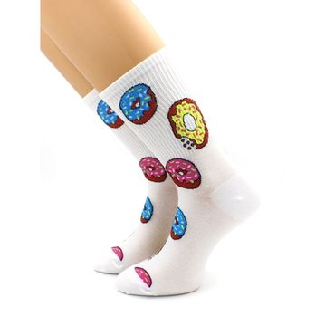 Носки с принтом "Пончики" белые Hobby Line
