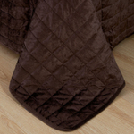 Велюровое покрывало в клетку и две наволочки OVL003