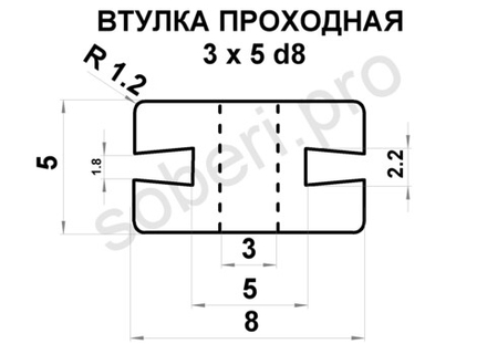 3 х 5 d8 втулка проходная уплотнительная изоляционная для провода, цвет чёрный или белый