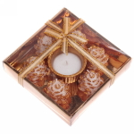 Набор свечей «Лесное очарование» 14х14х3 см, золото