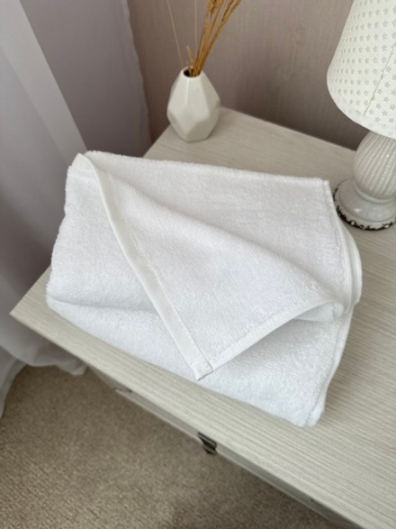 Полотенце махровое для лица, рук, 50х90 без бордюра 1 сорт , двойная низкая петля